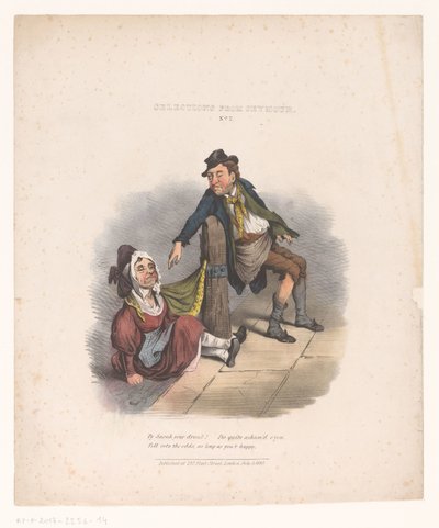 Caricature avec homme et femme ivres - Robert Seymour (attributed to)