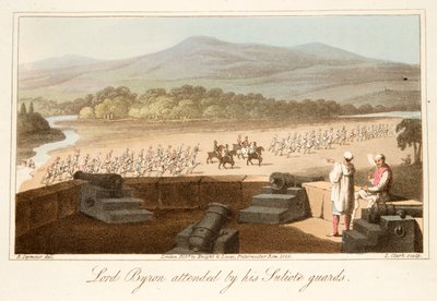 Lord Byron assisté de ses gardes Suliotes, pub. 1825 - Robert Seymour