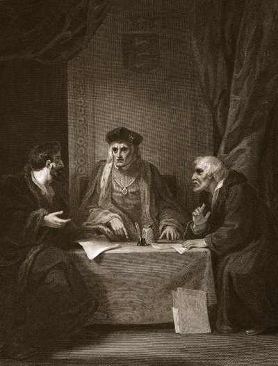 Henri VII avec Empson et Dudley, gravé par Worthington, illustration de 