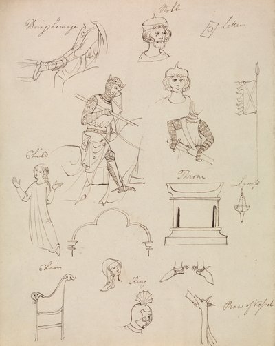 Études de figures pour la vie noble médiévale - Robert Smirke