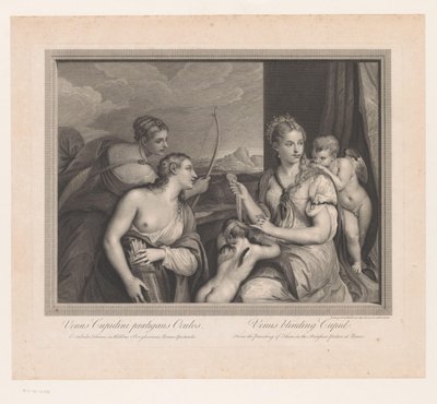 Vénus bande les yeux de Cupidon - Robert Strange