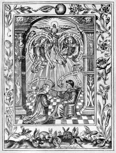 Thomas Norton présentant son Ordinall à Édouard IV du Theatrum Chemicum Britannicum, 1652 - Robert Vaughan