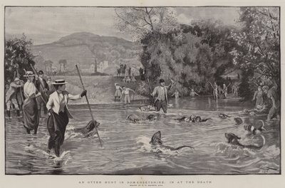 Chasse à la loutre dans le Somerset, à la mort - Robert Walker Macbeth