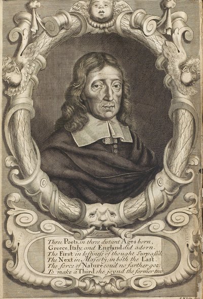 Portrait de John Milton 1608-1674. Frontispice de Paradise Lost, 1688 - Robert White