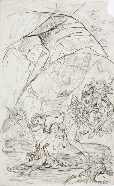 Mère du lemming de Tuonela, croquis pour une série de dessins animés sur le thème du Kalevala - Robert Wilhelm Ekman