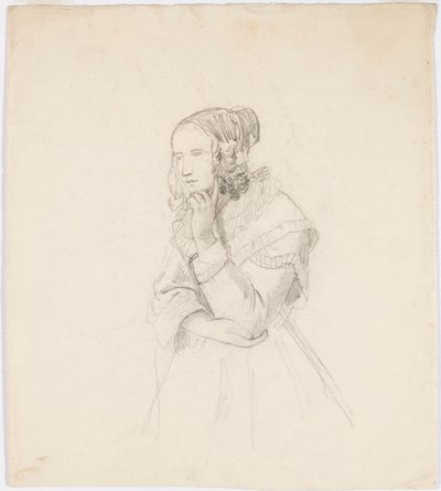 Femme appuyant son menton sur sa main gauche - Robert Wilhelm Ekman