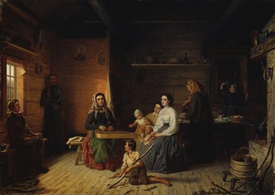 Jouer du kantele dans un cottage paysan - Robert Wilhelm Ekman