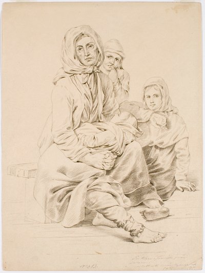 Une famille de mendiants de Taala, une femme avec trois enfants - Robert Wilhelm Ekman