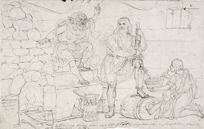 Genou coupé de Väinämöinen, croquis - Robert Wilhelm Ekman
