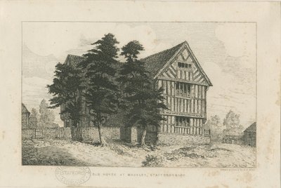 Madeley - Vieille maison : eau-forte, nd [1804-1875] (impression) - Robert William Buss