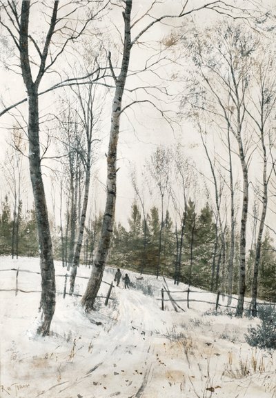 Deux figures dans un bois d