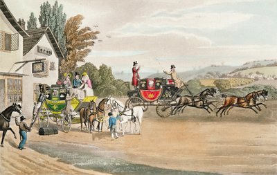 Un courrier et une diligence de Londres - Robert the Elder Havell