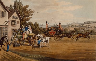 Une Diligence et un Autocar de Londres - Robert the Elder Havell