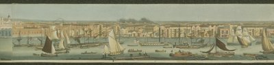 Vue panoramique de la Tamise, de sa rive sud à Bermondsey montrant Stepney, 1823 - Robert the Elder Havell