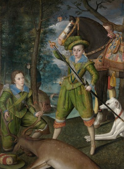 Henry Frederick, Prince de Galles, avec Sir John Harington dans le Champ de Chasse - Robert the Elder Peake