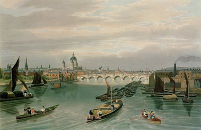 Vue du pont de Blackfriars et de la cathédrale Saint-Paul, pub. 1820 par Colnaghi und Co. - Robert the Elder and Younger Havell
