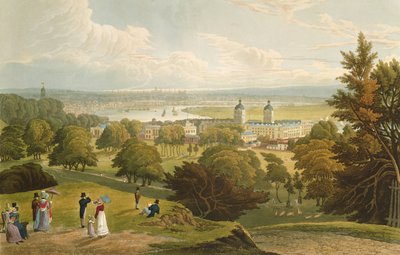 Vue de Londres prise depuis le parc de Greenwich, pub. 1820 par Colnaghi und Co. - Robert the Elder and Younger Havell
