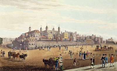 Vue de la Tour de Londres et de la Monnaie, pub. par Colnaghi und Co, 1821 - Robert the Elder and Younger Havell