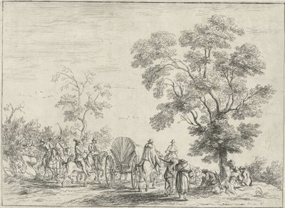 Chariot escorté par des cavaliers - Robert van den Hoecke
