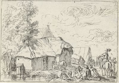 Kampement bij een dorp - Robert van den Hoecke