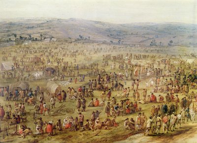 Camp militaire (huile sur cuivre) (détail) - Robert van den Hoecke