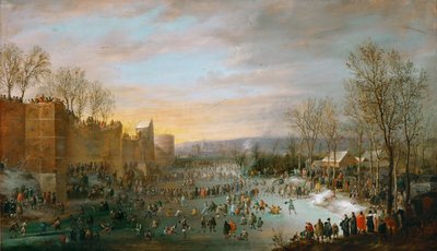 Patinage sur le Stadtgraben à Bruxelles - Robert van den Hoecke