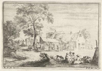 Tente devant une ferme - Robert van den Hoecke