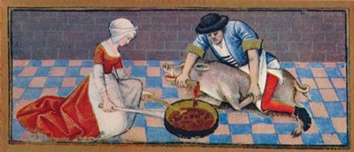 Novembre - abattage du cochon, 15ème siècle, 1939 - Robinet Testard