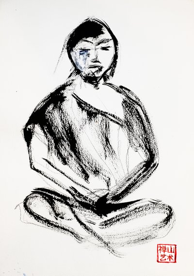 Un moine zen en méditation - RodMacIver