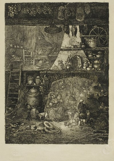 Intérieur, maison paysanne en Haute-Garonne - Rodolphe Bresdin