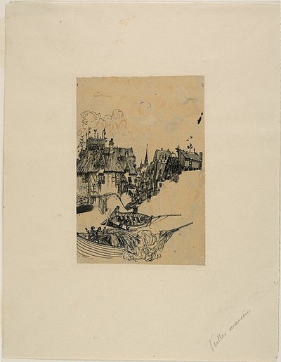 Vieilles maisons et bateaux de pêche - Rodolphe Bresdin