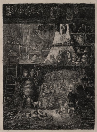 Intérieur paysan en Haute-Garonne - Rodolphe Bresdin