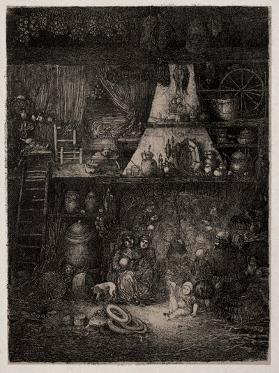 Intérieur paysan en Haute-Garonne, 1858 - Rodolphe Bresdin