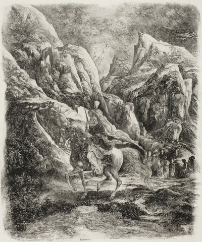 Cavalier dans les montagnes - Rodolphe Bresdin
