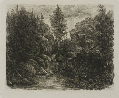 Paysage rocheux - Rodolphe Bresdin