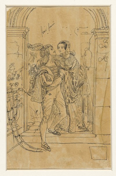 Roméo et Juliette en costume du 15e siècle - Rodolphe Bresdin