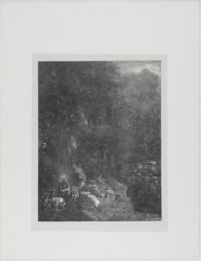 La Sainte Famille avec des cerfs - Rodolphe Bresdin