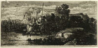 La Sainte Famille avec poteau - Rodolphe Bresdin