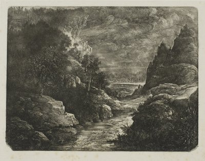 Le ruisseau dans la gorge - Rodolphe Bresdin