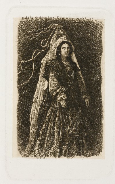 Femme en Costume Médiéval Fantastique - Rodolphe Bresdin