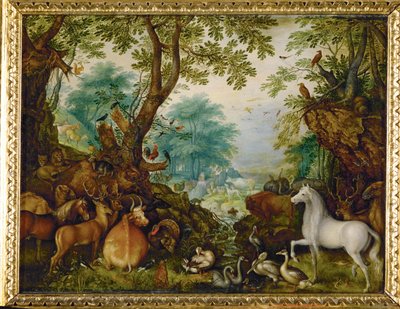 Orphée parmi les animaux (peinture sur cuivre) - Roelandt Jacobsz. Savery