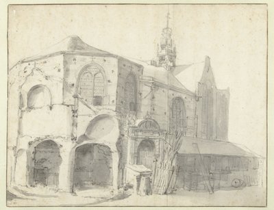 Vue de la chapelle de Jérusalem et de la chapelle Saint-Olof, Amsterdam - Roelant Roghman (attributed to)