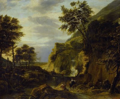 Paysage montagneux avec cascade - Roelant Roghman