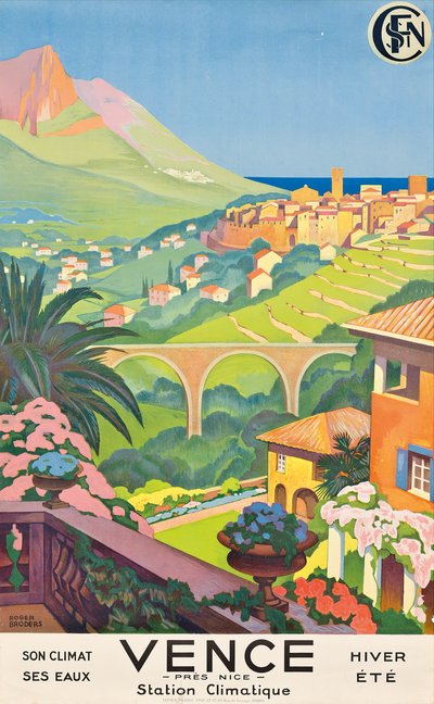 Affiche publicitaire de Vence - Roger Broders