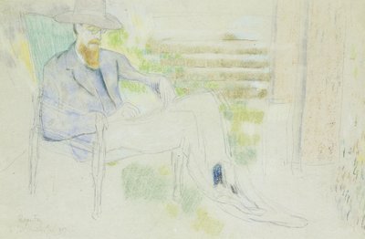Lytton Strachey écrivant dans le jardin - Roger Eliot Fry