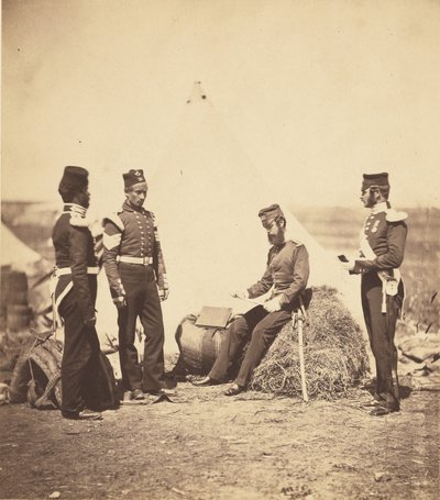 Le capitaine Walker du 30e régiment lisant les ordres généraux. - Roger Fenton