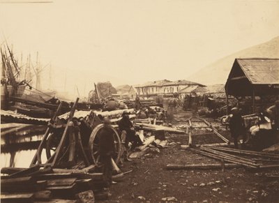 Magasin de chemin de fer du débarcadère, Balaklava - Roger Fenton