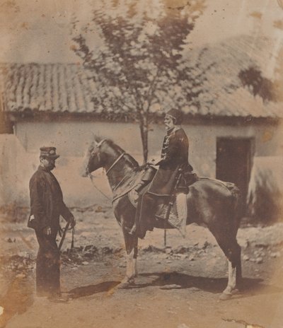 Omar Pacha et son officier de liaison britannique, colonel Lintorn Simmons, 1855 - Roger Fenton