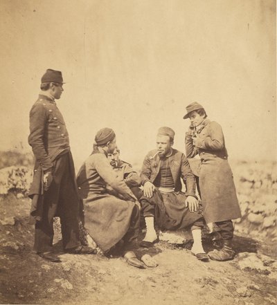 Zouaves et soldats de ligne. - Roger Fenton