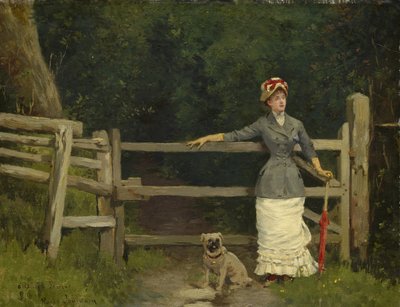 Femme et chien à la porte, vers 1875-80 - Roger Joseph Jourdain